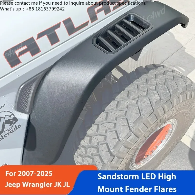 

LC4WD 4x4 Exterior Accessorise Aluminum High Mount Sandstorm Flares Wheel Arch For 2007-2025 Jeep Wrangler JK JL