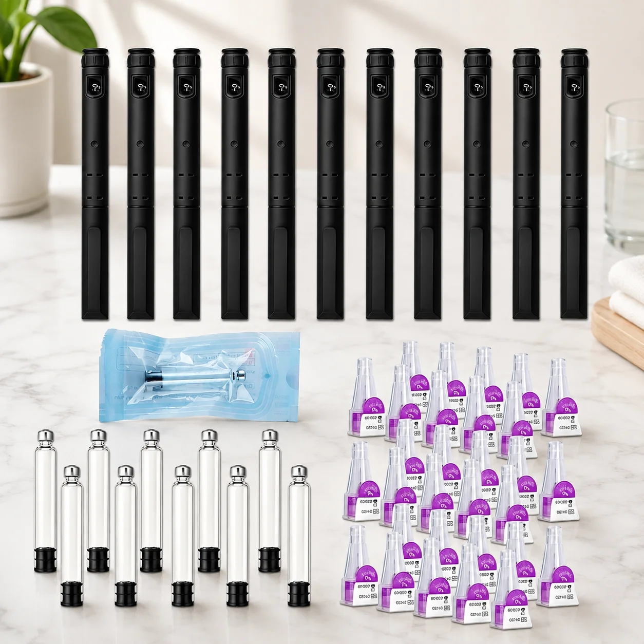 5-20PCS Disposable Injection Pen Kits 3ml Cartridge Bottles and 4mm pen tips,Sterile Injection Pen Precise Dosing Injection Tool