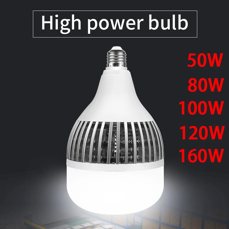 LED E27 고출력 전구, 스포트라이트 램프, LED 봄빌라 램프, 160W, 140W, 120W, 100W, 80W, 60W, 50W, 40W, AC 220V, 230 240V