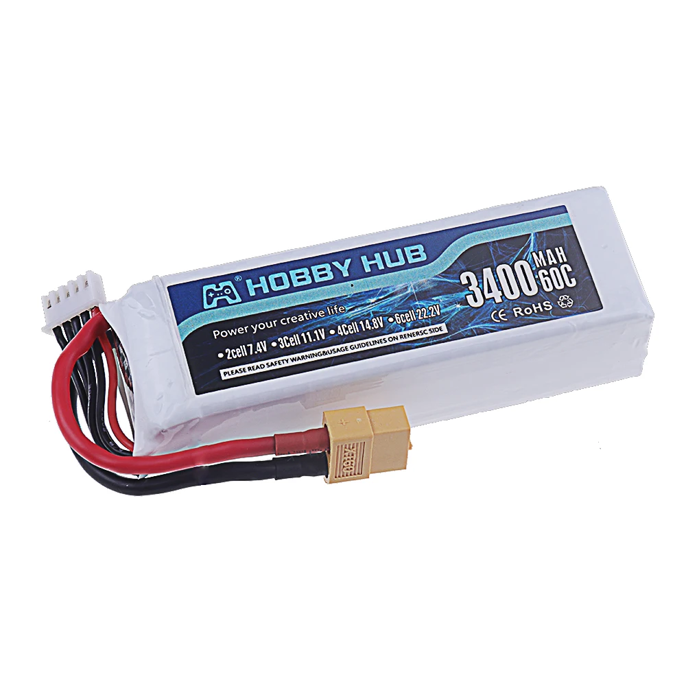 NEW 2026 Lipo 3400mAh 14.8V Battery With XT30 XT60 Deans T Plug  For Drone RC FPV Airplane Quadcopter Drone Racing Car 4s 60c