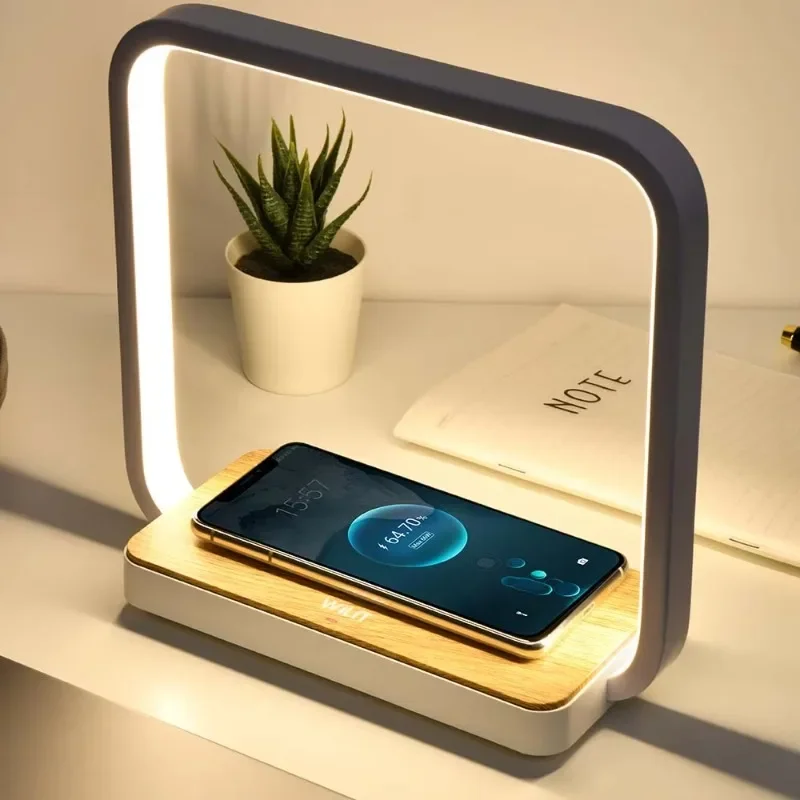 Mini version  Wireless Charger LED bedside lamp 3 grade brightness fast wireless charger