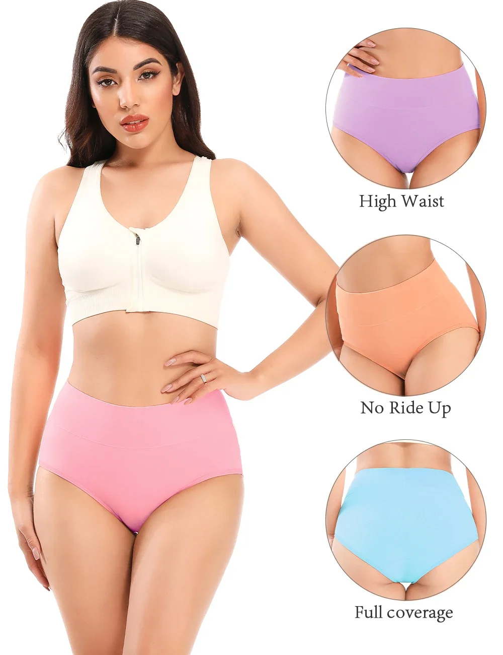 Molasus Women\'s Underwear Cotton High Waist Briefs Full Coverage Soft Breathable Ladies Abdominal Surgery Recovery Panties Sets