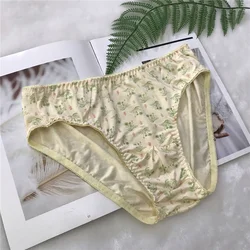 Sissy Comfortable Breathable Middle Waist U-Convex Gay Underwear Printing Underpants Soft Cotton Sexy Briefs Men's