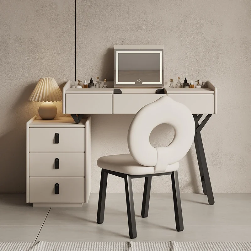 

Girls Jewelry Luxury Vanity Mirror Lights Makeup Organizer Bedroom Vanity Desk Drawers Cabinet Penteadeira Furniture For Home