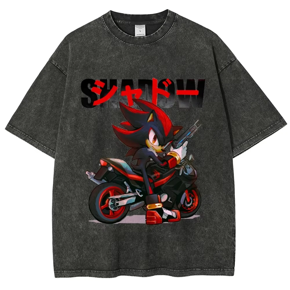Sonic Washed Streetwear T-Shirt 2026 Neues Modell Persönlichkeitskleidung Hemd Ganzjahreskleidung Trendiges Grafik-T-Shirt Mode Unisex – Detail 4