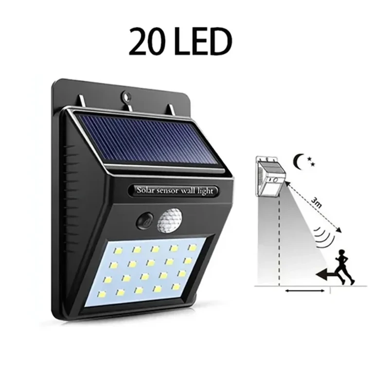 20LED Solar Light Outdoor Security Lights Wireless Waterproof Spotlight Motion Sensor Lights for Yard Gar,Backyard, Garage, Deck