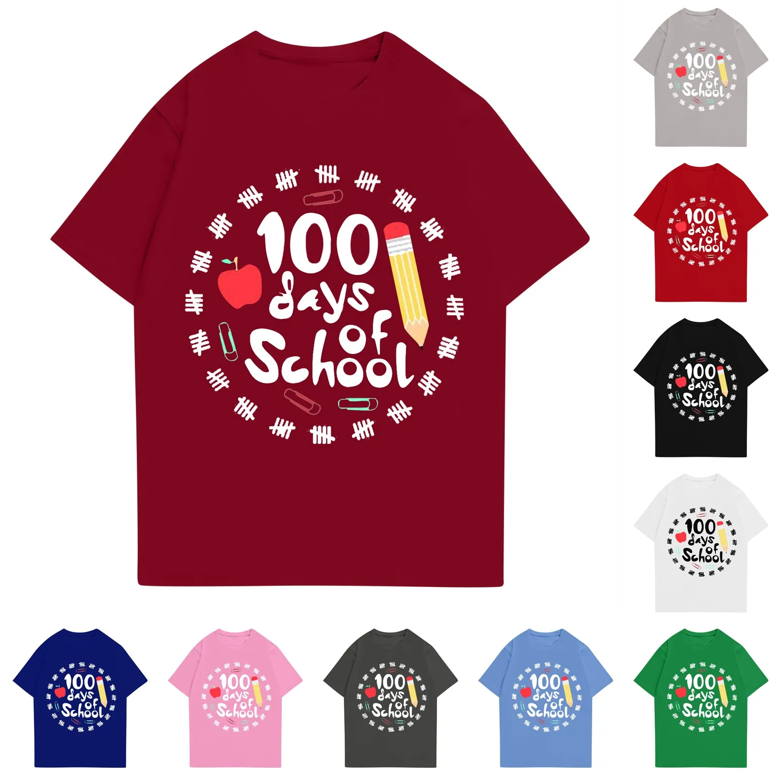 100 Days Of School Shirt Women Teacher Shirts 100th Day Of School T Shirt Causal Inspirational Tops Cotton Athletic Tops Women