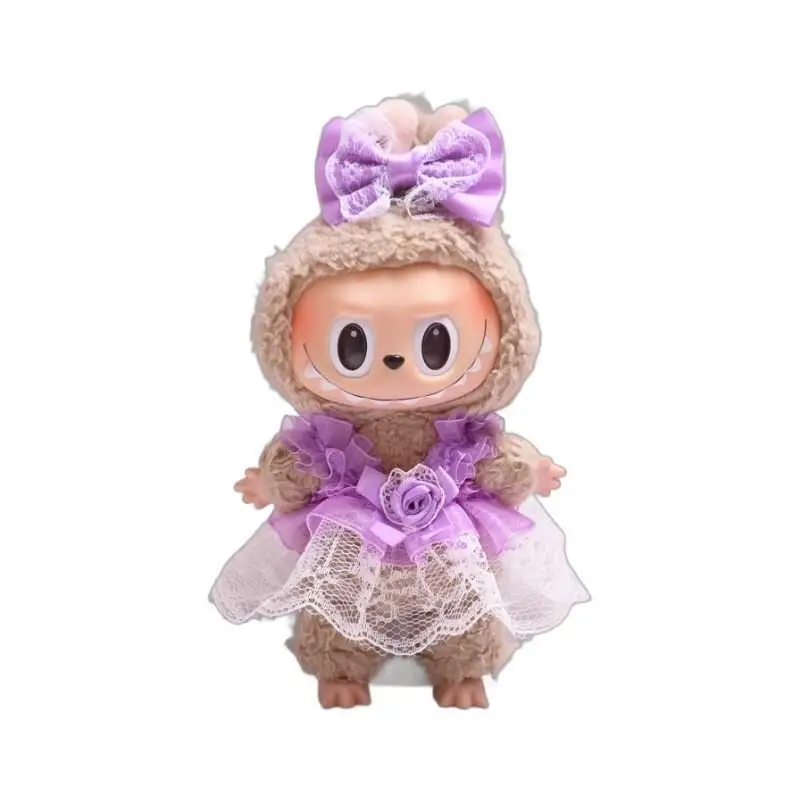 17cm Mini Plush Doll'S Clothes Outfit Accessories For Korea Kpop Exo Labubu Idol Dolls lace strap skirt set Clothing Kid Gift