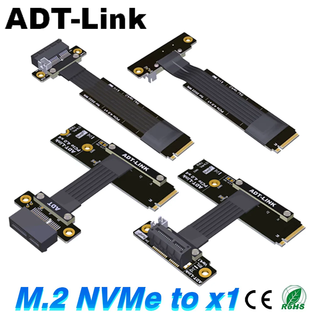 PCIe 3.0 X1 Extension Cable M.2 NVMe Gold Finger to ADT R41 for Sound Network Card - 30cm High-Speed Data Transfer