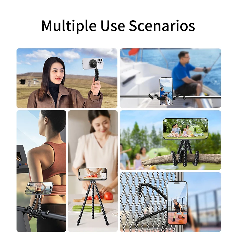 Tripod Magnetik Eary dengan Remote dan Dudukan Ponsel Kickstand Tongkat Selfie Tembakan Multi-sudut Yang Dapat Disesuaikan Tingginya untuk Perekaman Video