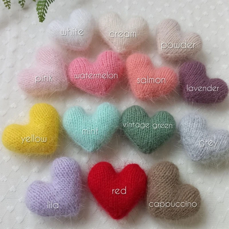 

Photography Props Mohair Love Heart for Baby Newborn Infant Hand-weaving Loving Heart DIY Photo Party Backdrop Props Wholesale