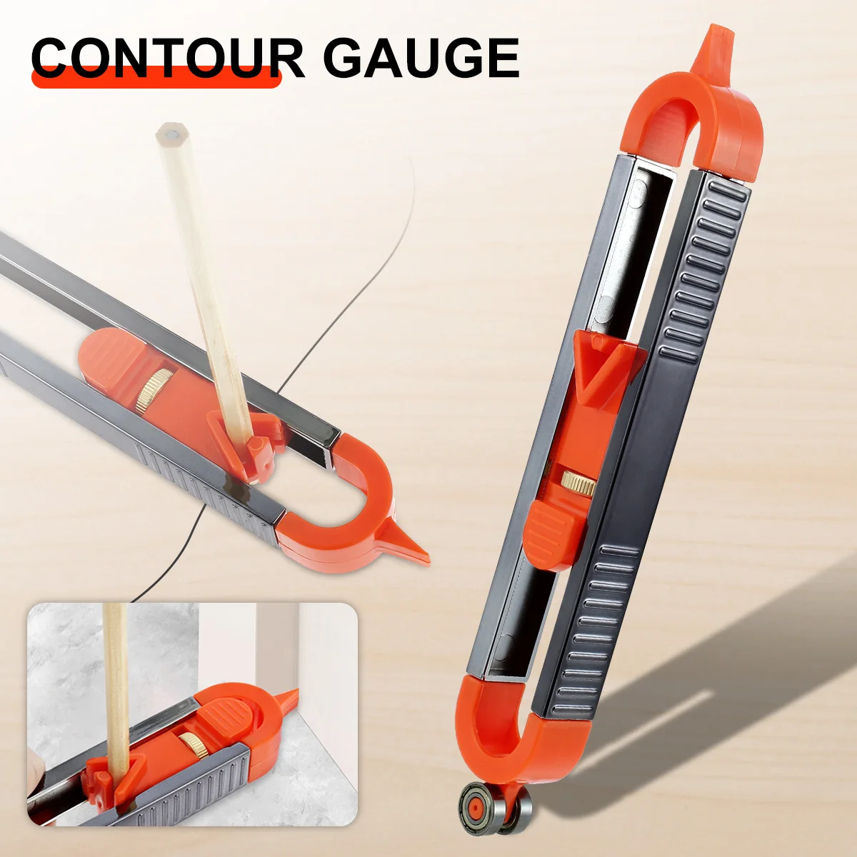 Profile Duplicator Precise Contour Scribe Tool with Lock Adjustable Contour Profile Duplicator Tool with Pencil for Woodworking