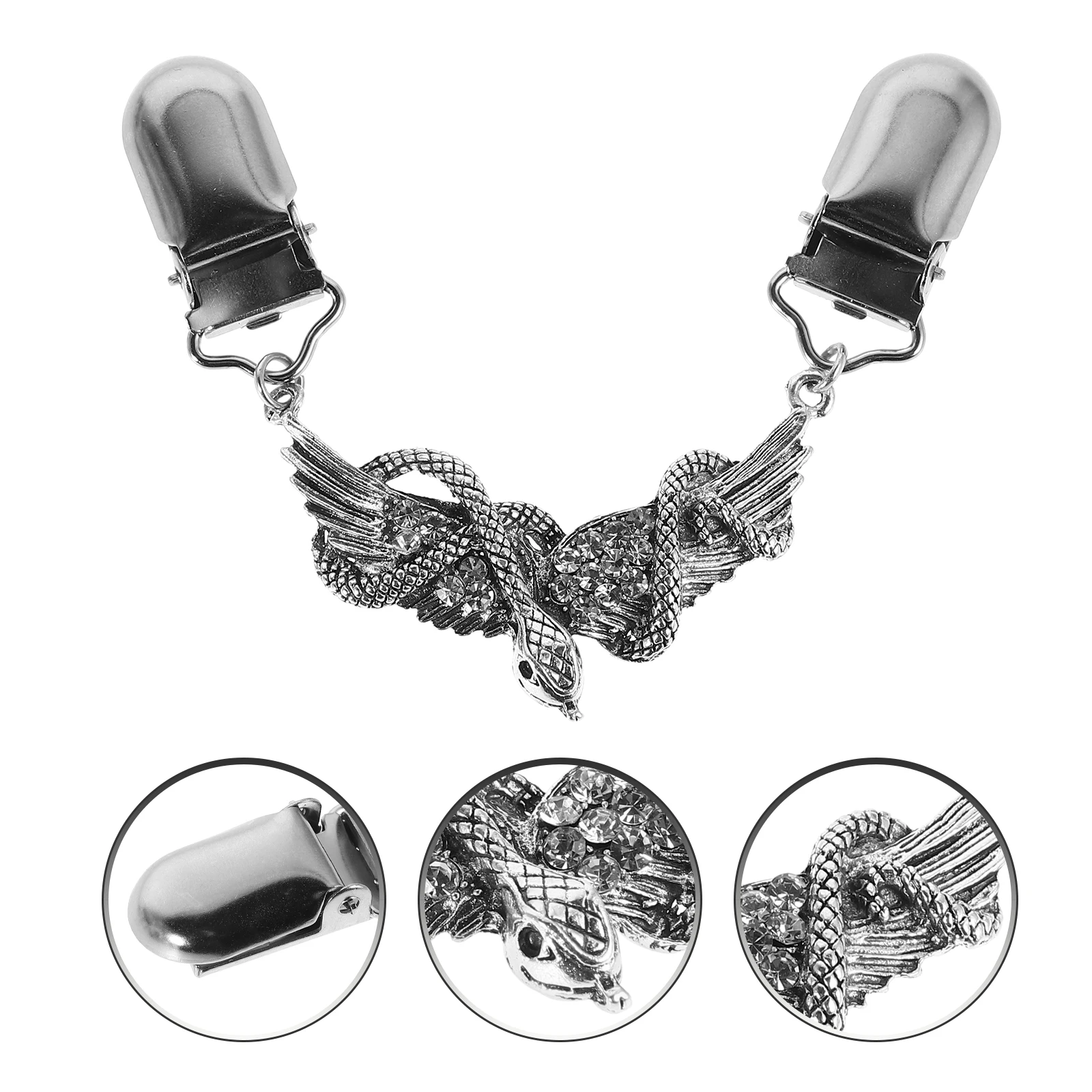 الماس في سترة كليب مشد للخصر مقاطع الزخرفية مشبك سبيكة المشدود حجر الراين ثعبان الجناح المرأة وشاح شال فستان