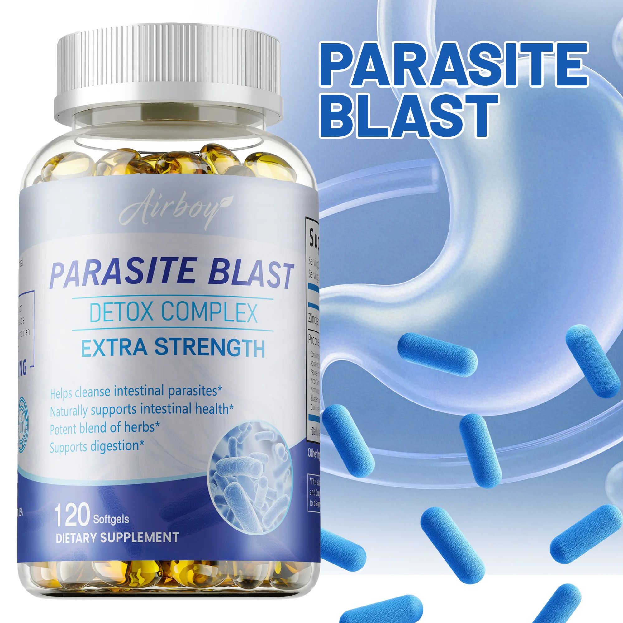 

Parasite Blast Detox Complex - Eliminate Parasite, Bowel Cleansing Supplement,Supports Gut and Digestive Health, Boosts Immunity