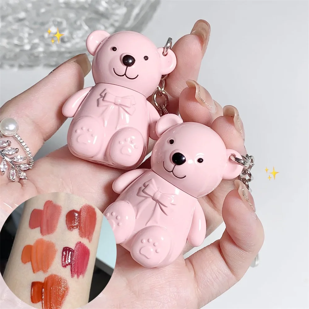 Porte-clés ours mignon Jules Mud, velours miroir, rouge à lèvres gris rose, étanche, longue durée, tasse antiarina, brillant à lèvres, cosmétique coréen, 256