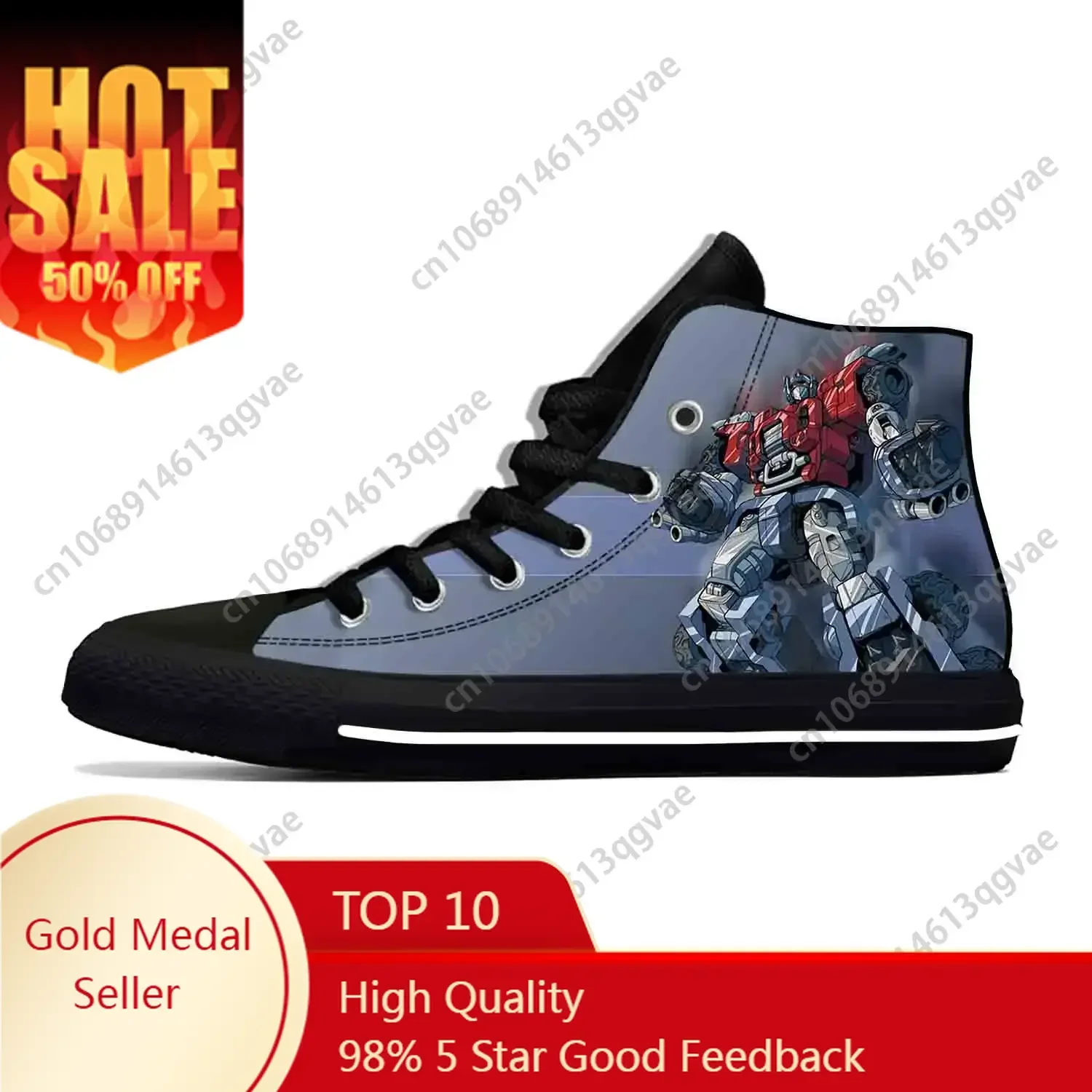 

Hot Optimus Prime Cartoon Manga Transformer High Top Sneakers Mens Womens Teenager Shoes Canvas Sneaker Couple Shoes Custom Shoe