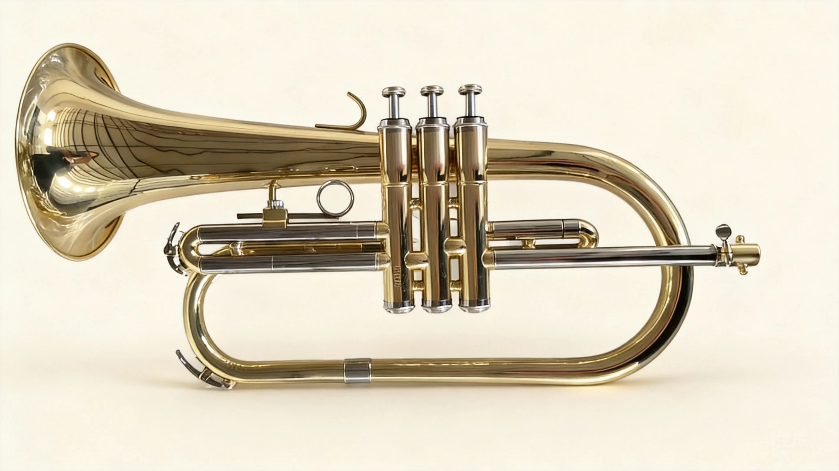 B‑Flat Gold‑Plated Marching Brass Instrument Flugelhorn French Horn for Student Brass Band Outdoor Stage Performance