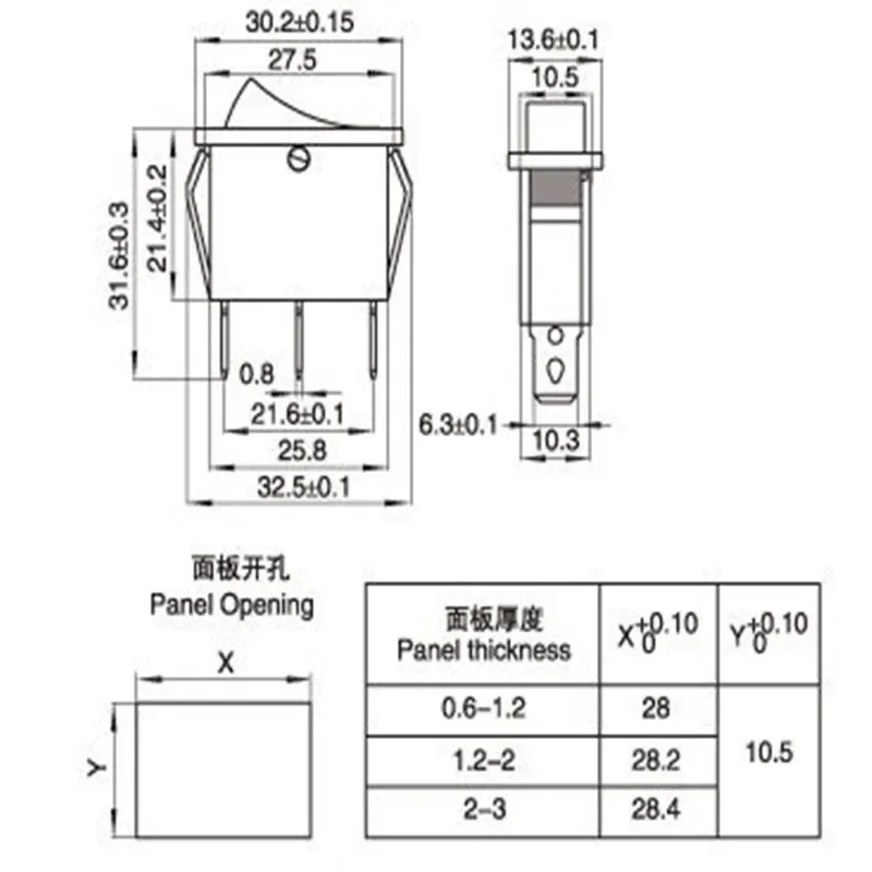 Interruttore a bilanciere KCD3 ON-OFF 2 posizioni 3 Pin apparecchiature elettriche con interruttore di alimentazione della luce casa/industria 16a