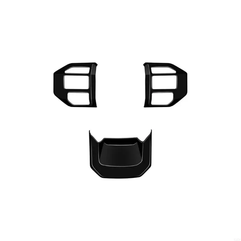 Interior Steering Wheel Trim Set, 3-Piece ABS Cover Panels with Adhesive Backing for Everyday Cabin Detail Use X37F