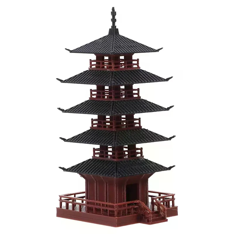 Mini Pagoda Statue Chinese Ancient Building Model Pavilion Decorations Simulation Statue Zen Garden Aquarium Bonsai Decor