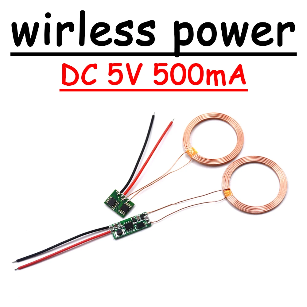 Indução Transmissor e Receptor Eletrônica Carregador Módulo de Carregamento sem Fio Power Supply Coil dc 5v
