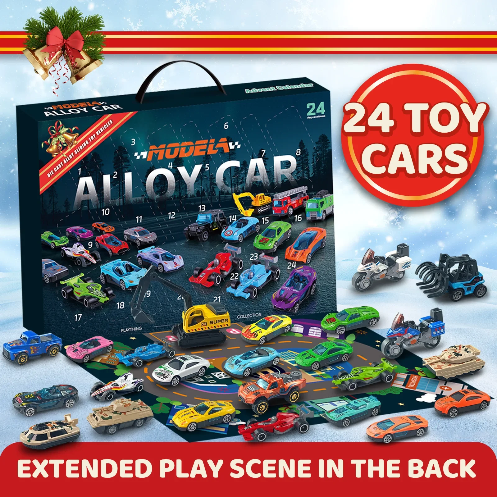 Alloy Car Model 24/Set Mini Diecast Cars Toys for Boys Sliding Vehicle Children Toy Kit Blind box Christmas Advent Gifts