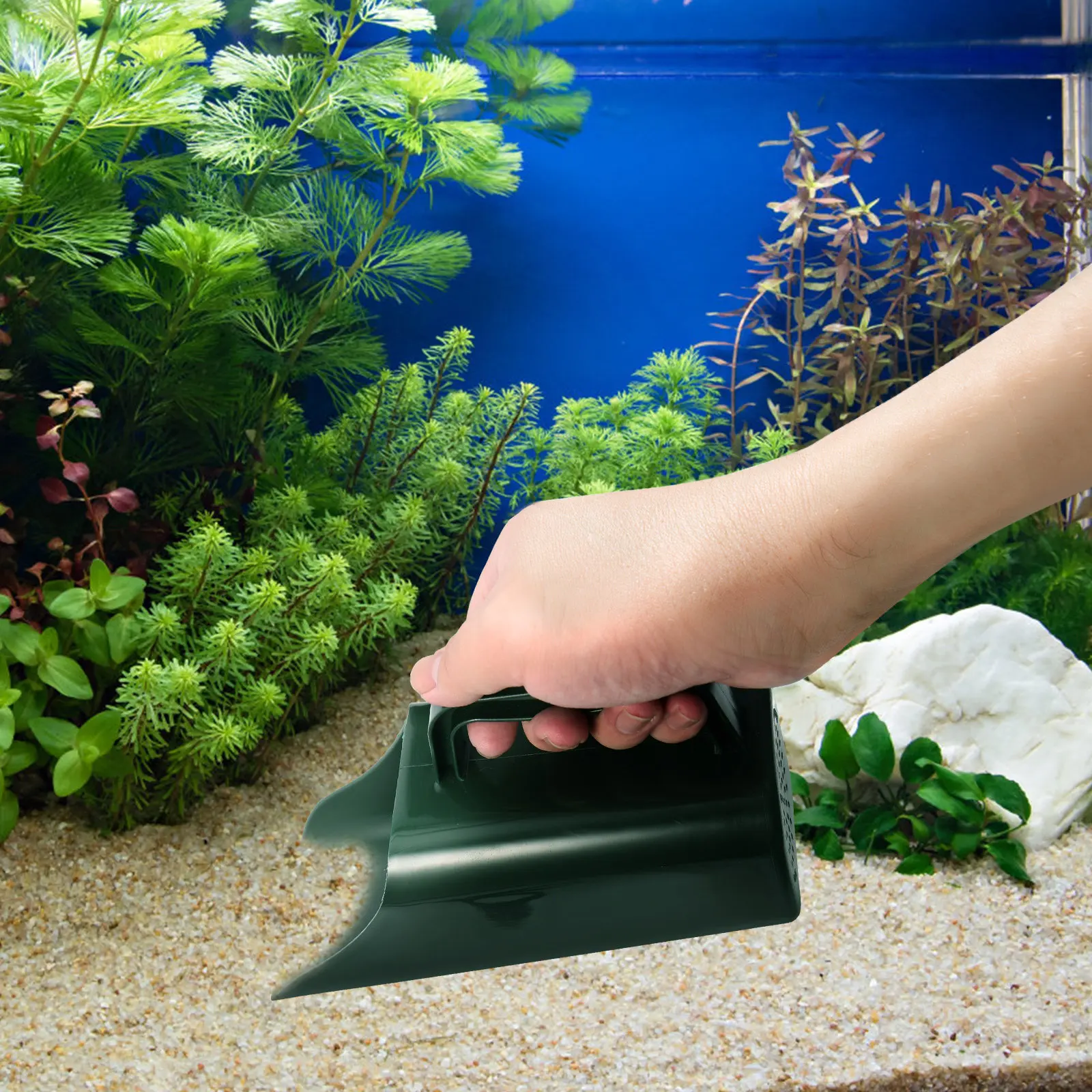 Fish Tank Sediment Cleaning Shovel Green Plastic Durable Practical Aquarium Bottom Sand Shovel Aquarium Cleaning Tool