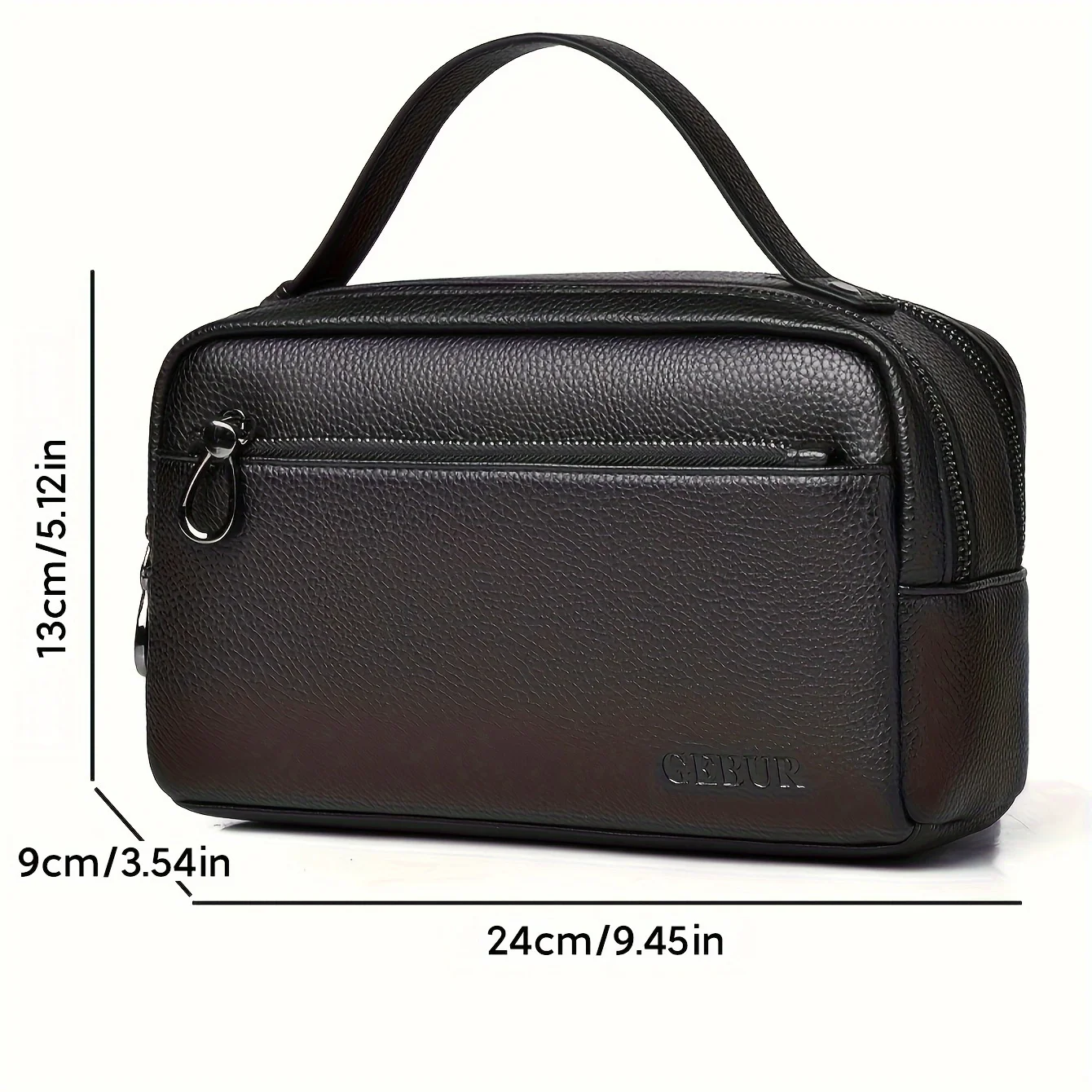 حقائب يد رجالية أنيقة خفيفة الوزن بلون موحد، حقائب كاجوال محمولة بسحاب للتنقل اليومي، والسفر في الهواء الطلق #3