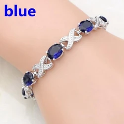 Elegante pulsera cruzada de cristal ovalada verde, accesorios de moda de lujo, pulsera de tenis para mujer, joyería de noche para fiesta de boda