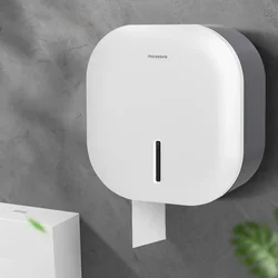Paper towel rack large roll paper box wall mounted perforated storage box, commercial hotel bathroom public toilet storage rack