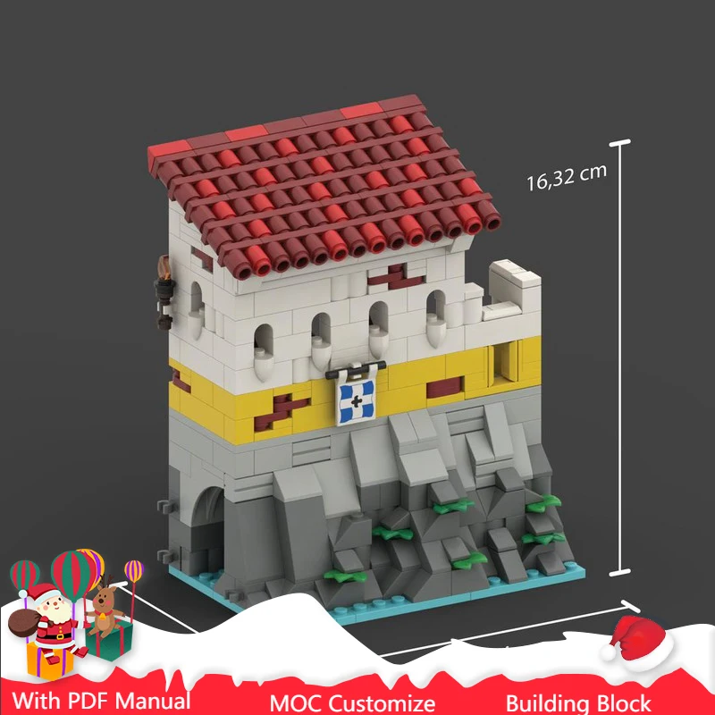 Custom 454 PCS MOC Pirate Series Medieval Building Block Armory Expansion: Eldorado Fortress DIY Assembly Toy Kid Birthday Gift