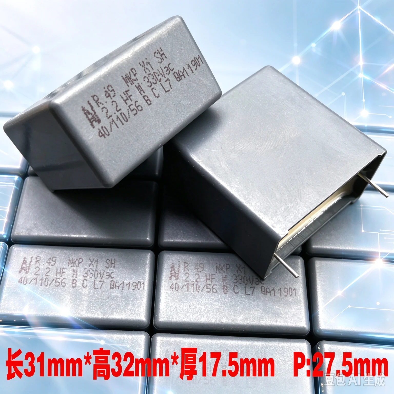 for-kemet-av-mkp-22uf-225-2u2-330v-1000v-x1-safety-film-capacitor-20pcs