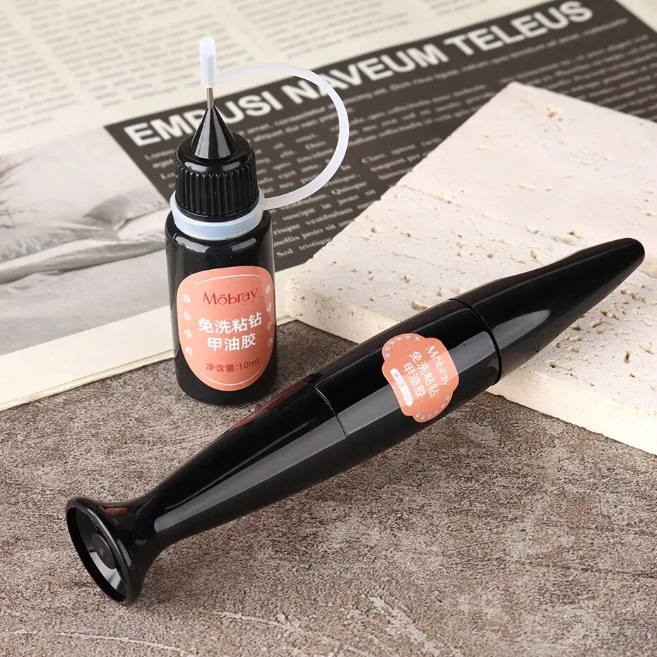 네일 아트 쥬얼리 장식을위한 10ml 닦지 않은 네일 네일 접착제 젤 탑 코트 폴란드어 UV LED 젤 바니시