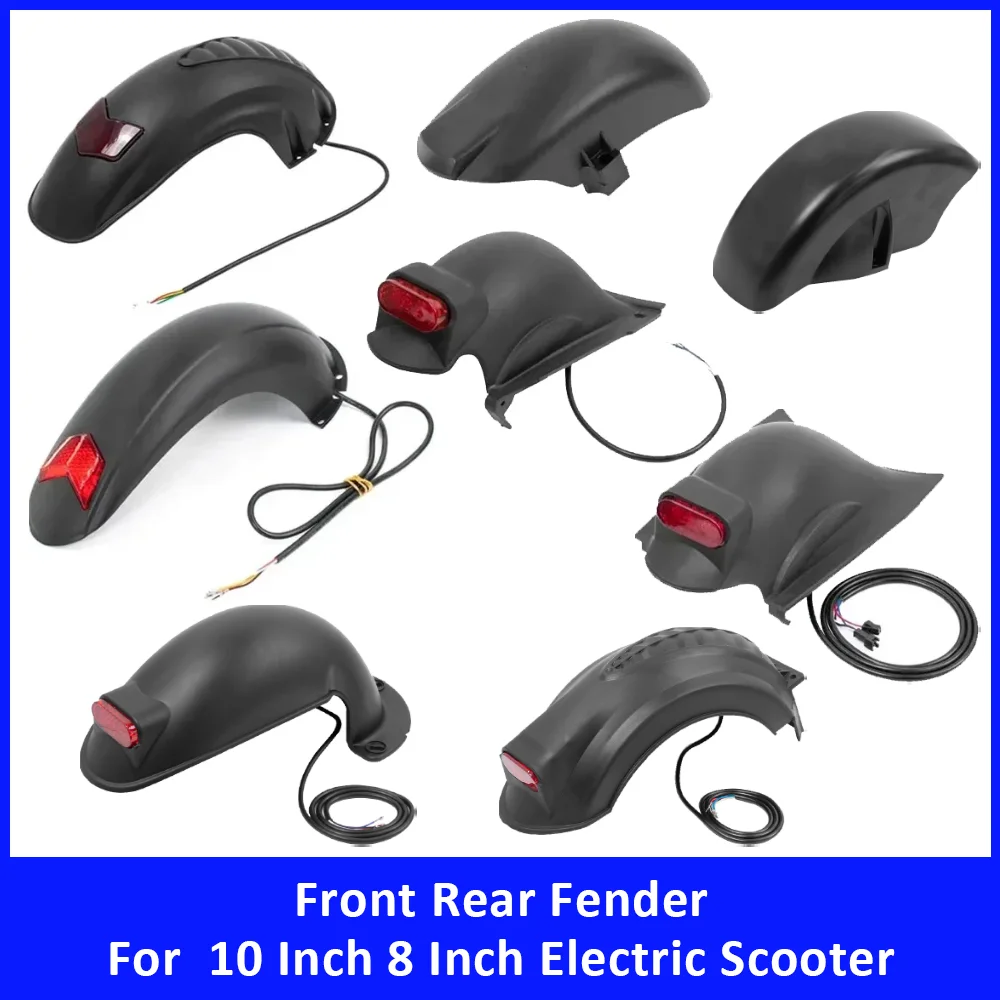 

Front Rear Fender with LED Taillight for 10 Inch 8 Inch Electric Scooter Rear Mudguard Replacement Part Accessories