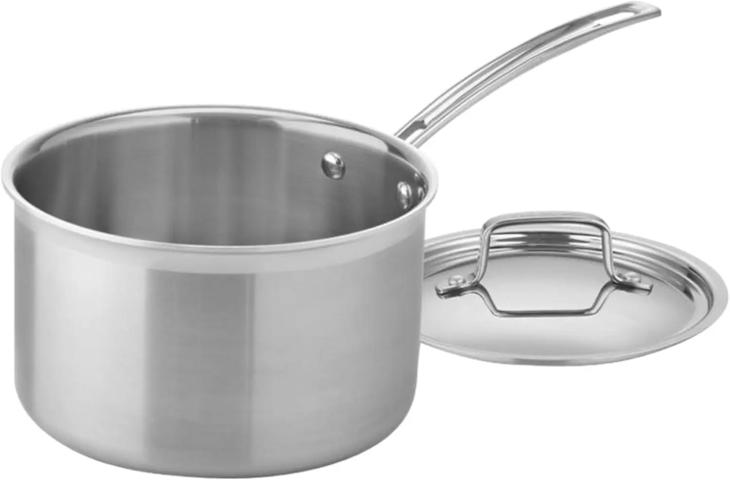 

4-Quart Stainless Steel Skillet with Cover, Triple Ply Multiclad Pro Cookware for Even Heating