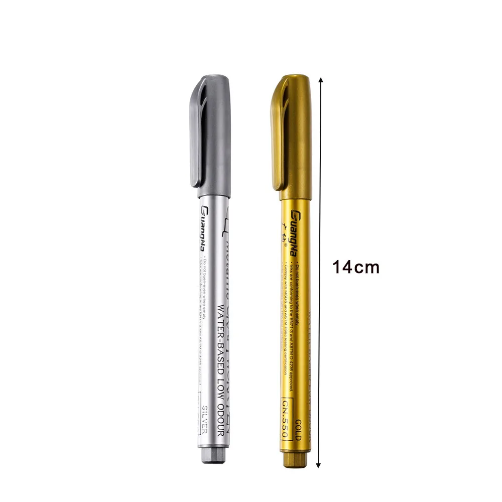 1.5mm Gold Silver Color Metal Waterproof Permanent Paint Marker Pens for DIY Paint Epoxy Resin Mold Pen Art Crafts Supplies