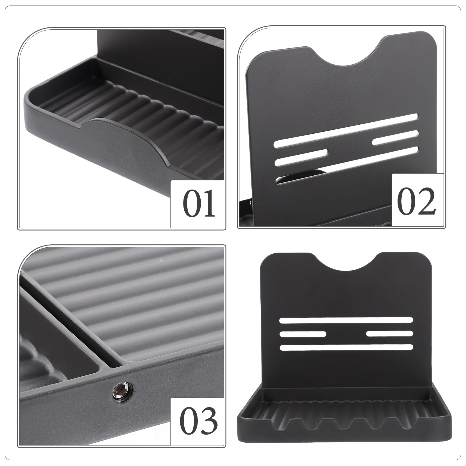 

1pc Pot Lid Kitchen Utensil Household Cutting Board Organizer Holder Pan Organizer Storage Shelf Gun Grey Single Layer