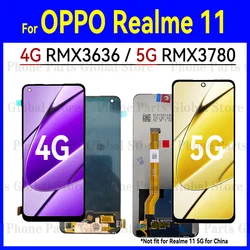 For OPPO Realme 11 4G RMX3636 5G RMX3780 LCD With Frame Display Screen Touch Digitizer Sensor Assembly Realme 11 Repair Parts