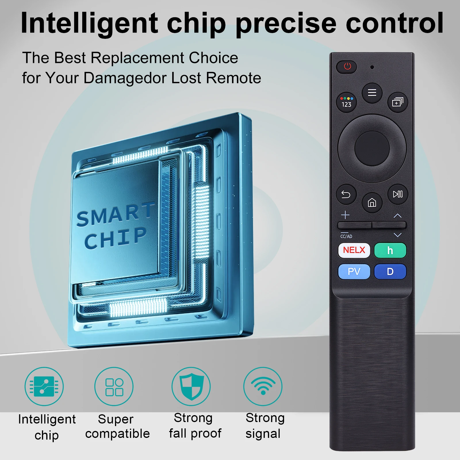 Control Remoto de Repuesto para TV Samsung, Control Remoto Universal Compatible con Todos los Modelos Samsung Frame Serif Crystal Solar UHD Neo QLED OLED