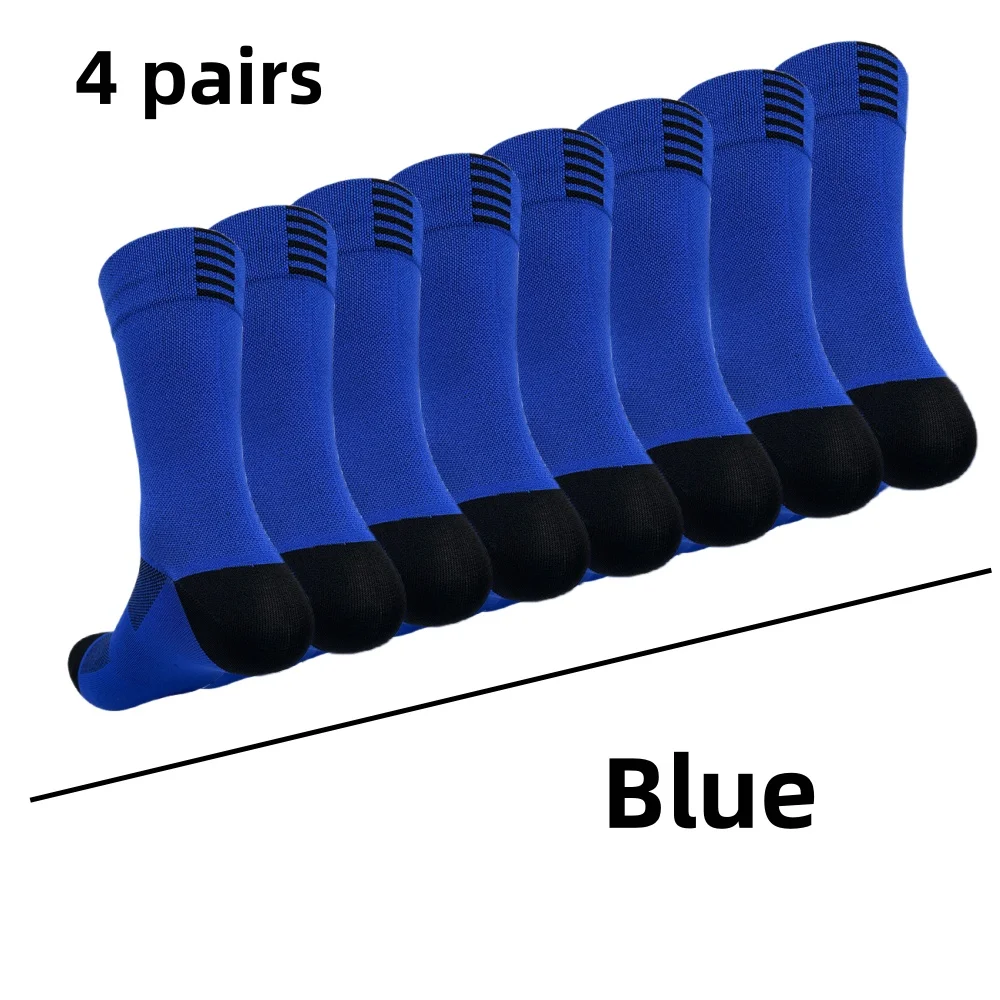 4 Paar Fahrradsocken zum Laufen, schnell trocknend, mittlerer Zylinder, für Männer und Frauen, Sport, Fitness im Schlauch