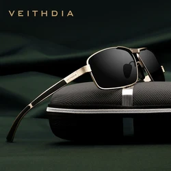 VEITHDIA Sunglasses Men Brand Designer Driving Fashion Polarized UV400 Lens Unisex Vintage Eyewear Male Glasses For Women VT2490
