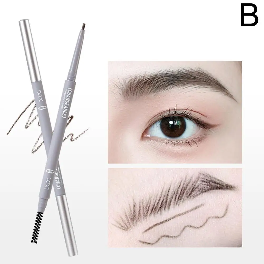 Extremely Fine Double Heads Automatic Rotation Eyebrow Waterproof Dark Tattoo Lasting Brow Pencil Natural Cosmetics Long K6V5