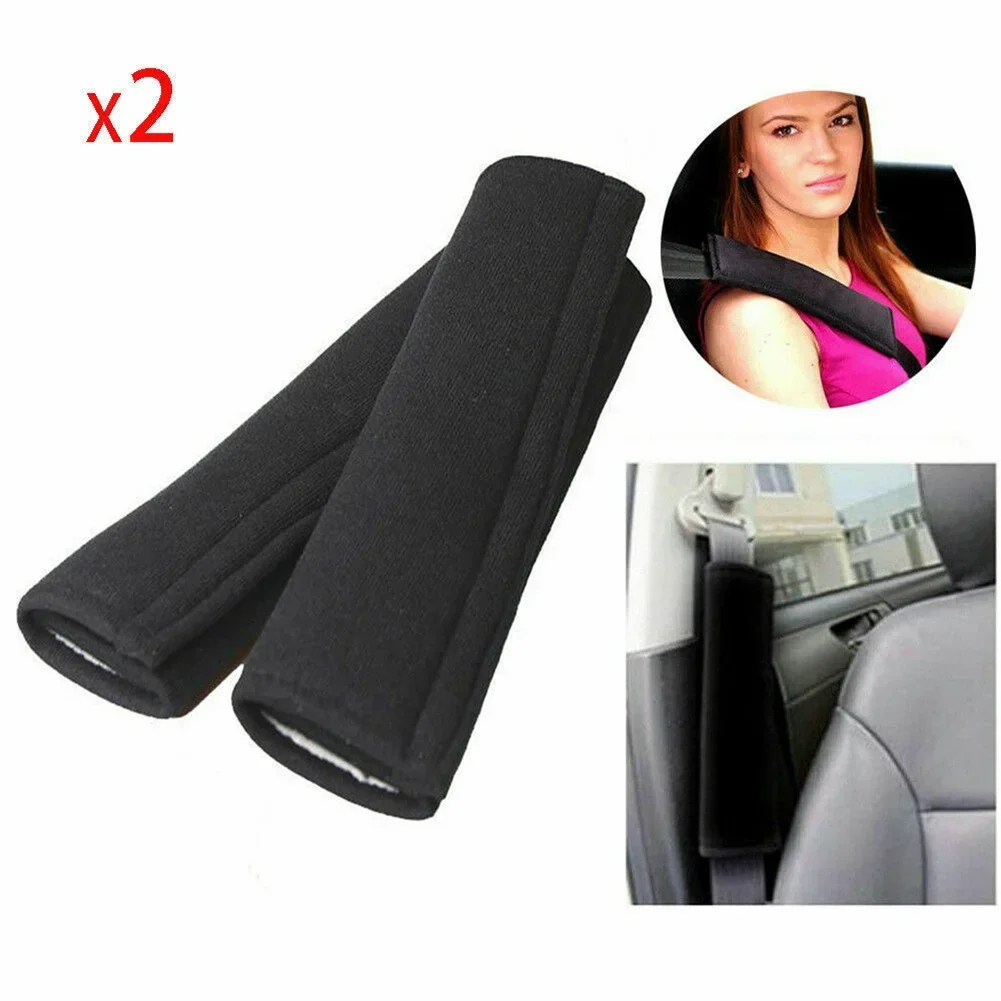 

Set Car Seat Belt Pad 1 Pair Black Cushion Strap Shoulder Hardness Comfortable Plush Short Useful Easy To Install