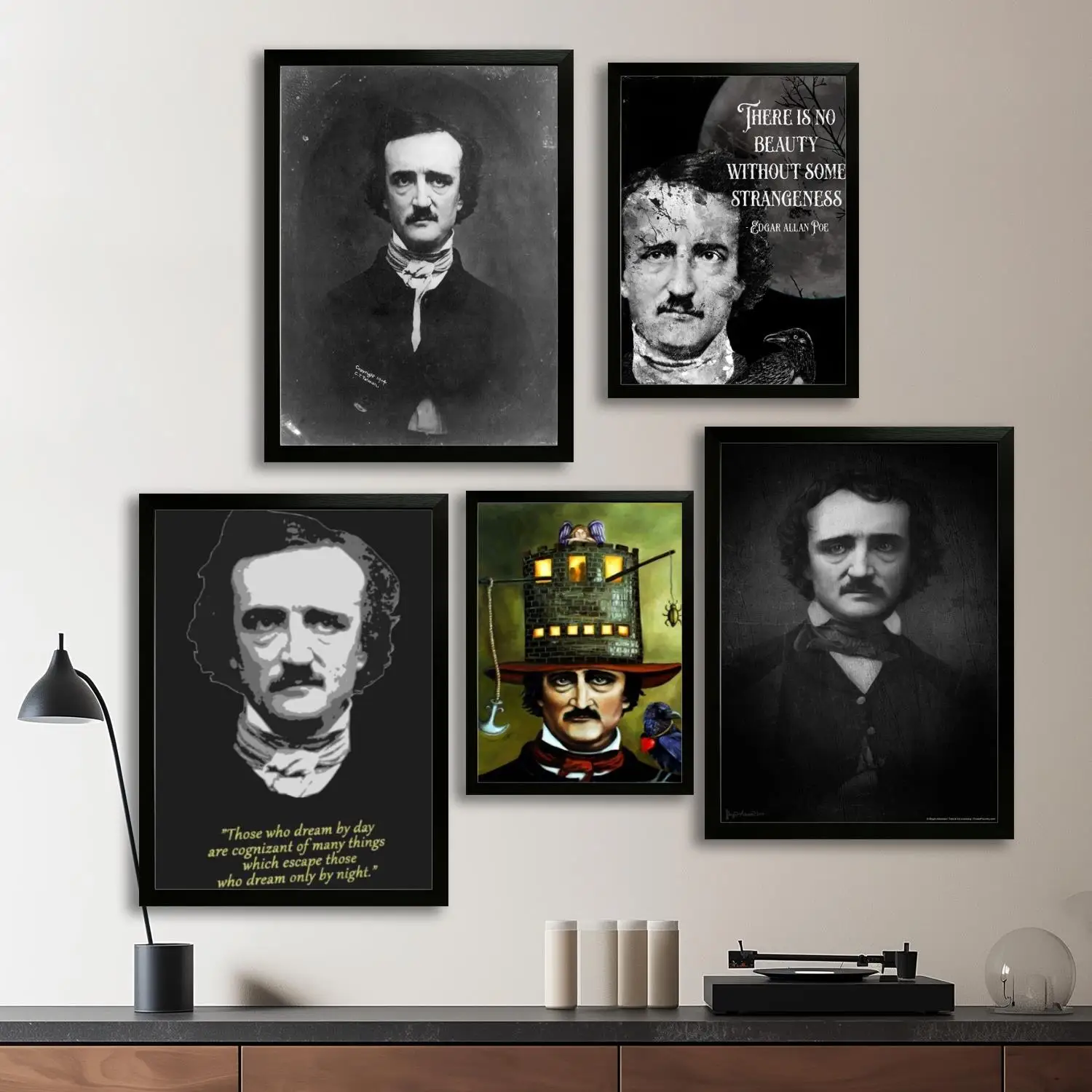 Edgar Allan Poe Canvas Art Poster and Wall Art, Picture Print, Modern Family Bedroom Decor,Decorative painting