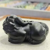 6CM Natural Black Obsidian Pixiu Carving Handmade Animal Powerful Statue For Home Decoration Lucky Gift 1PCS 5