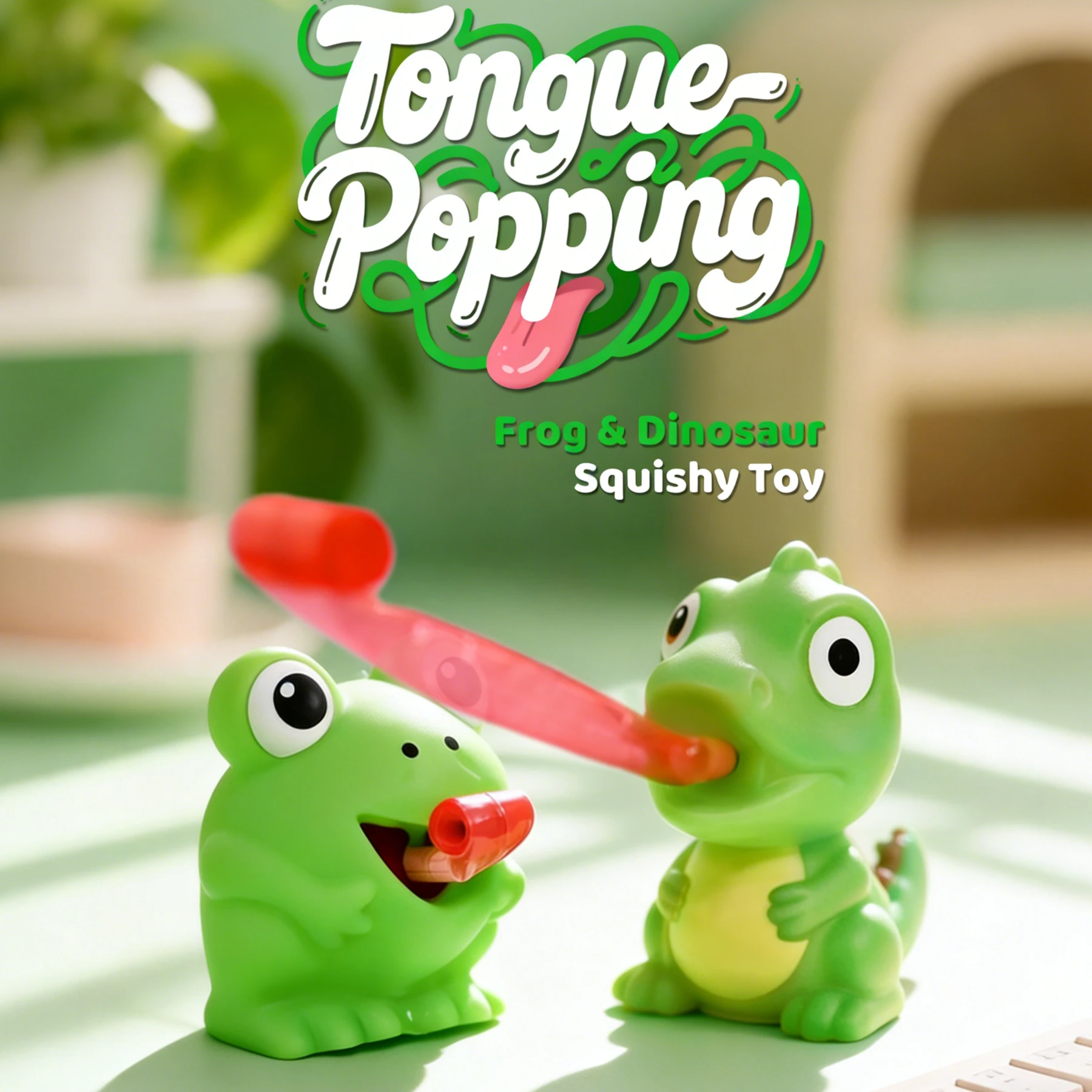 Funny Pinch Frog Dinosaur Sticking Tongue Out Relieve Stress Toy Creative Animal Sensory Stress Relief Fidget Toys Kids Gifts