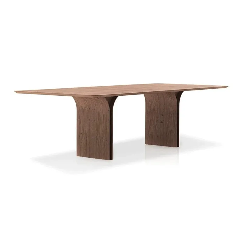 

Nordic Italian minimalist solid wood dining table black walnut log rectangular dining table home desk designer workbench