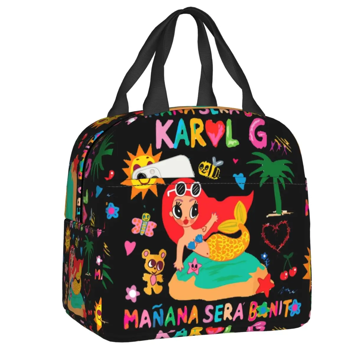 Custom Karol G Manana Sera Bonito Insulated Lunch Tote Bag Portable Warm Cooler Thermal Lunch Bag  Picnic Food Container Tote