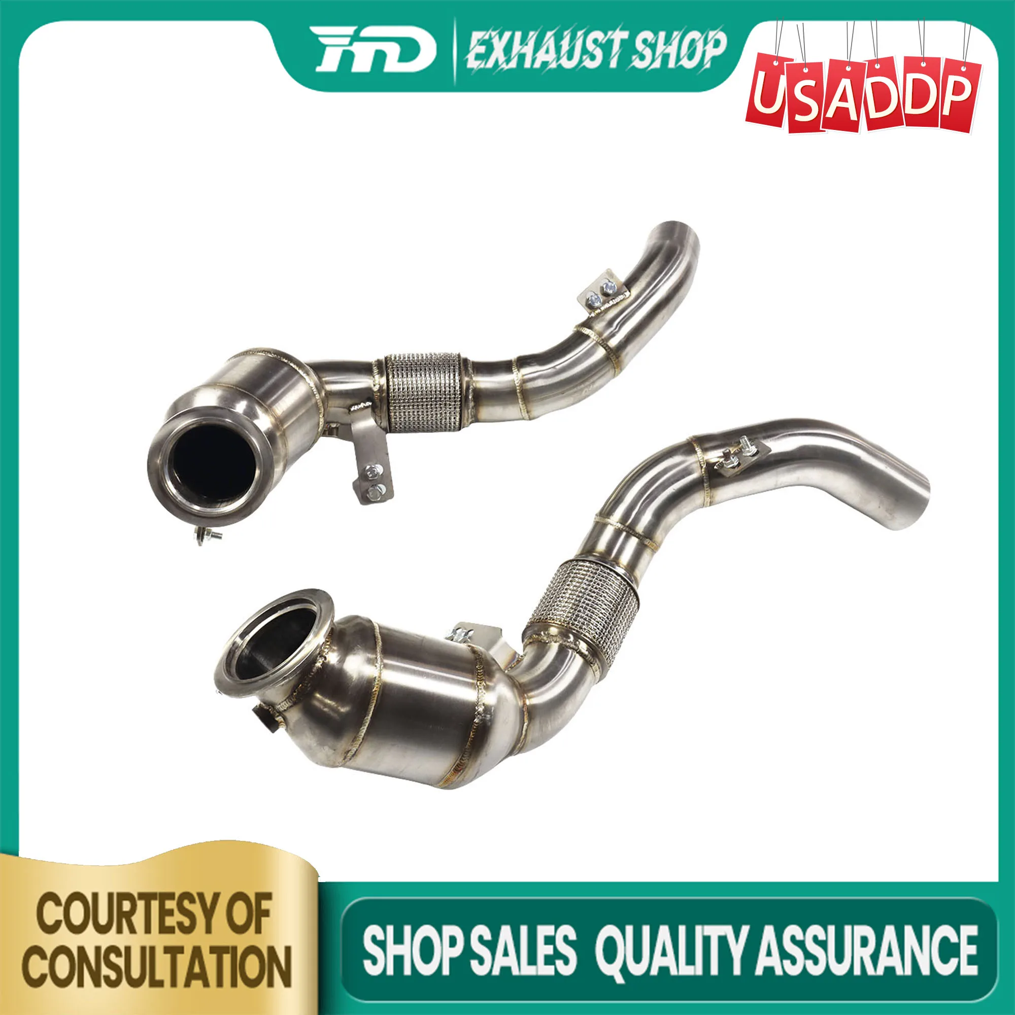 

Downpipe for BMW 550i G30 Exhaust system cat/catless SS304 without Heat shield Non-destructive installation