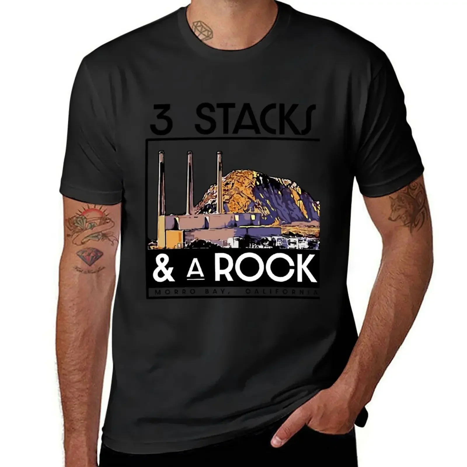 3 Stacks and A Rock (with text) T-Shirt cute clothes quick drying t shirts for men